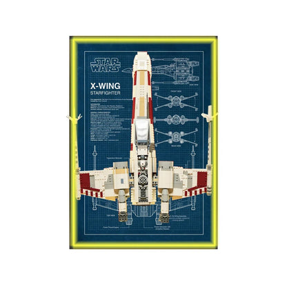 Wall Display Frame Compatible with LEGO® Star Wars™ T - 65 X - Wing 75355 Style A - brickzonehub