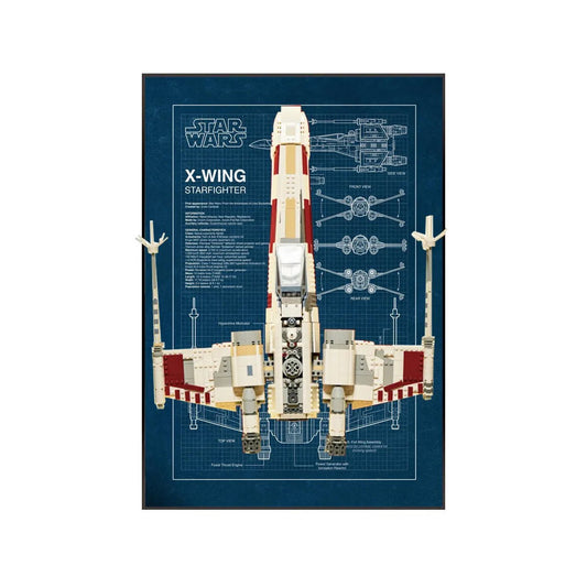 Wall Display Frame Compatible with LEGO® Star Wars™ T - 65 X - Wing 75355 Style A - brickzonehub