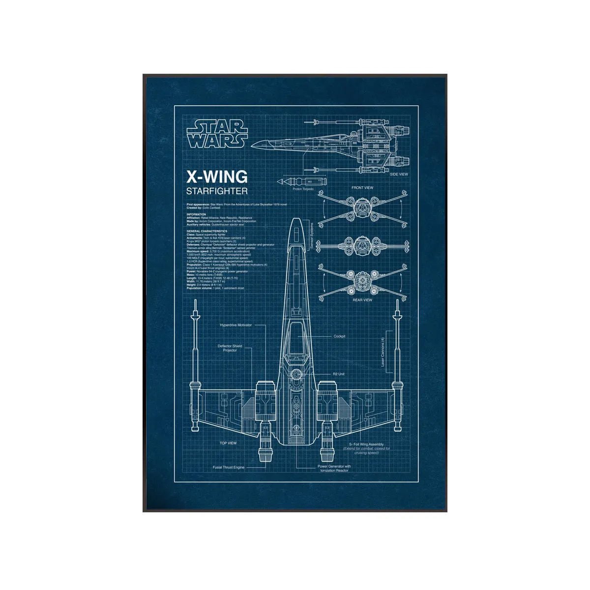 Wall Display Frame Compatible with LEGO® Star Wars™ T - 65 X - Wing 75355 Style A - brickzonehub