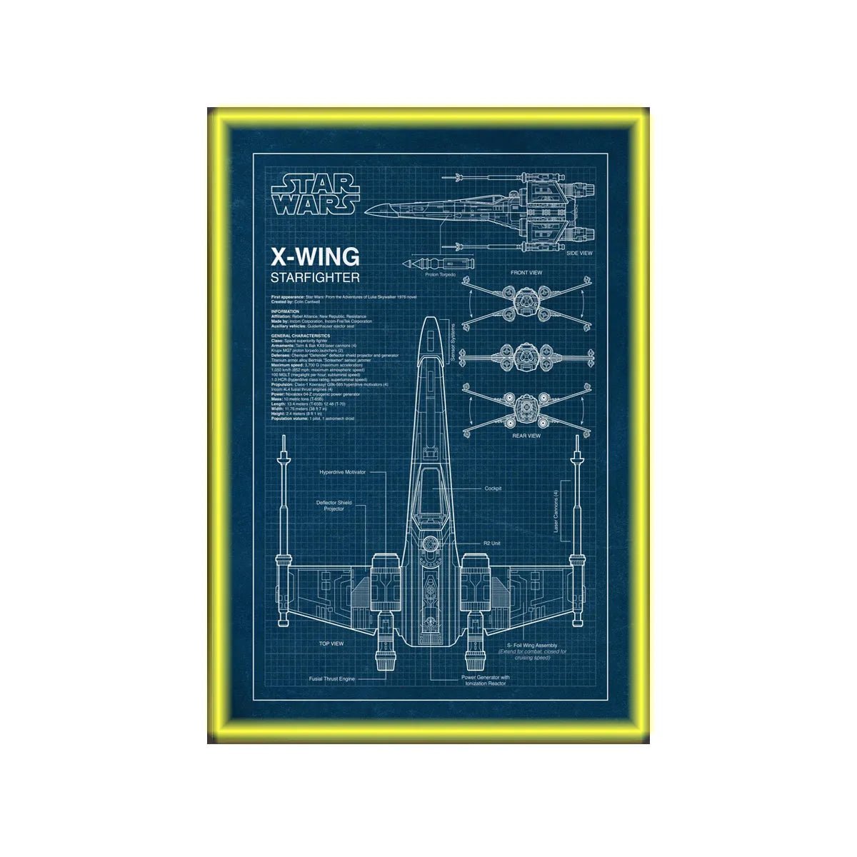 Wall Display Frame Compatible with LEGO® Star Wars™ T - 65 X - Wing 75355 Style A - brickzonehub