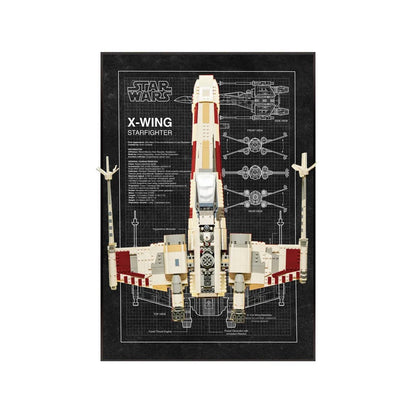 Wall Display Frame Compatible with LEGO® Star Wars™ T - 65 X - Wing 75355 Style B - brickzonehub