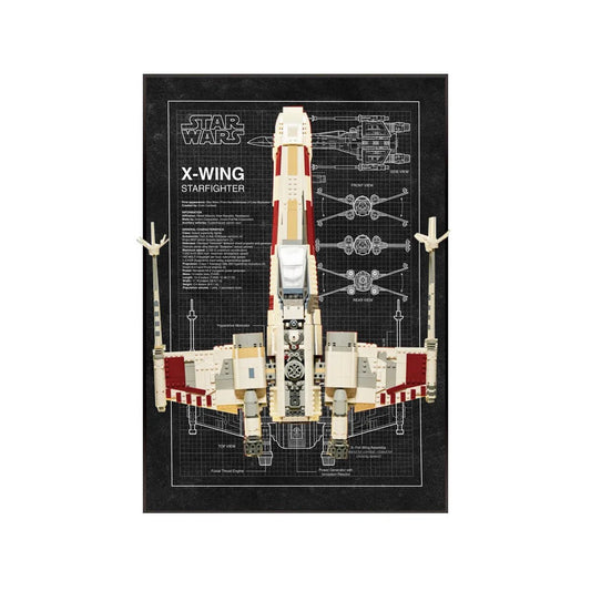 Wall Display Frame Compatible with LEGO® Star Wars™ T - 65 X - Wing 75355 Style B - brickzonehub
