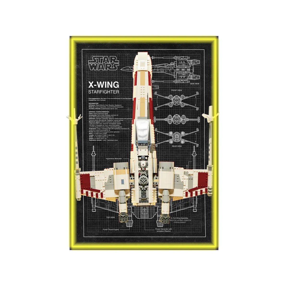 Wall Display Frame Compatible with LEGO® Star Wars™ T - 65 X - Wing 75355 Style B - brickzonehub