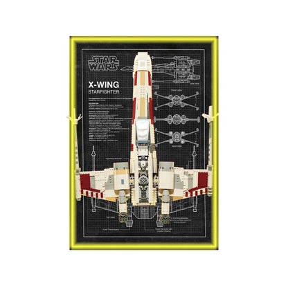 Wall Display Frame Compatible with LEGO® Star Wars™ T - 65 X - Wing 75355 Style B - brickzonehub