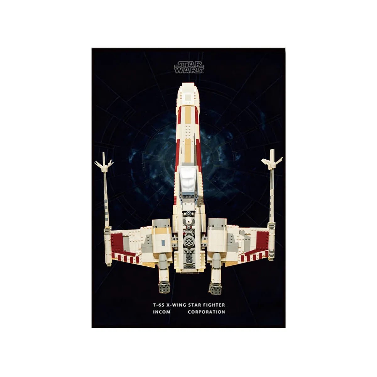 Wall Display Frame Compatible with LEGO® Star Wars™ T - 65 X - Wing 75355 Style C - brickzonehub