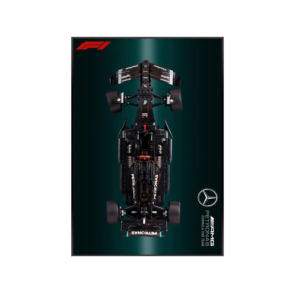 Wall Display Frame Compatible with LEGO® Technic AMG F1 W14 42171 Style E - brickzonehub