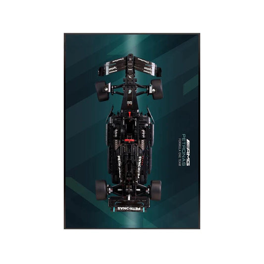 Wall Display Frame Compatible with LEGO® Technic AMG F1 W14 42171 Style G - brickzonehub