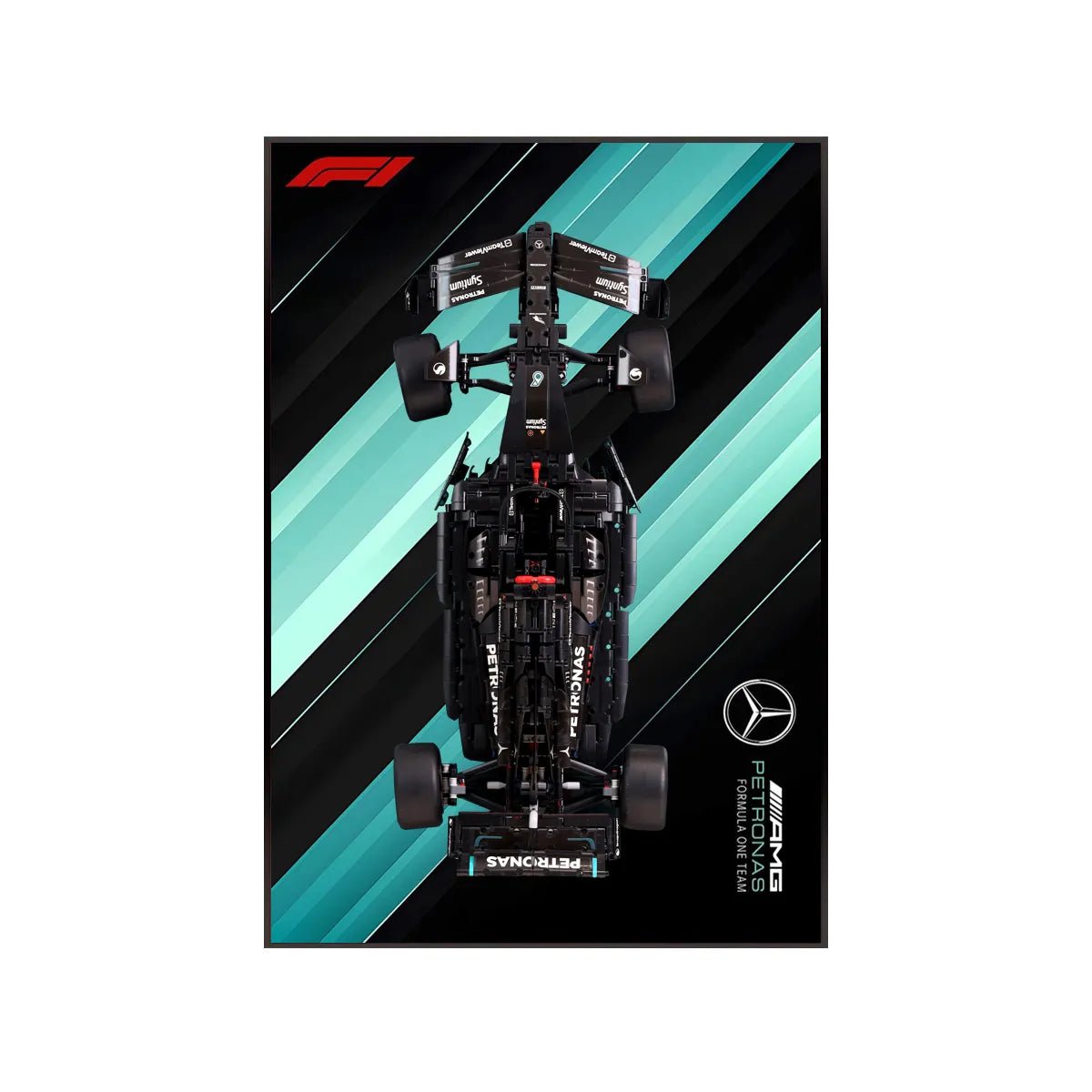 Wall Display Frame Compatible with LEGO® Technic AMG F1 W14 42171 Style H - brickzonehub