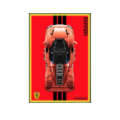Wall Display Frame Compatible with LEGO® Technic™ Ferrari Daytona SP3 42143 Style A - brickzonehub