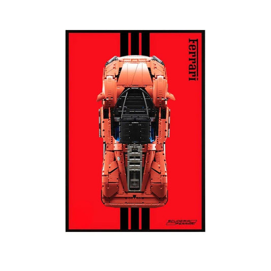 Wall Display Frame Compatible with LEGO® Technic™ Ferrari Daytona SP3 42143 Style A - brickzonehub