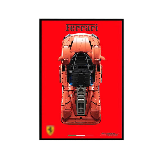 Wall Display Frame Compatible with LEGO® Technic™ Ferrari Daytona SP3 42143 Style C - brickzonehub