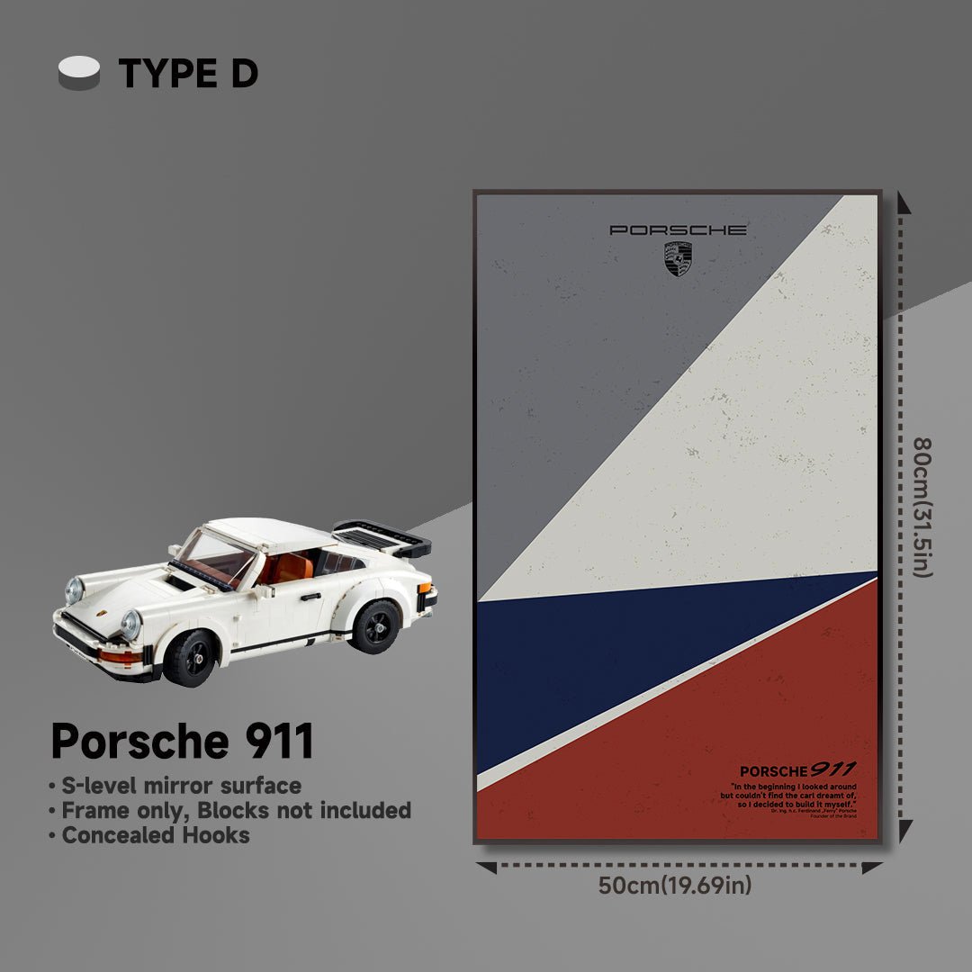 Wall Display Frame for Lego® 10295 Porsche 911 – Classic 911 Turbo Design - brickzonehub