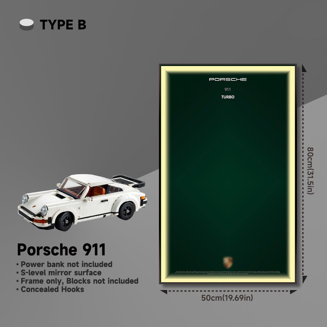 Wall Display Frame for Lego® 10295 Porsche 911 – Classic 911 Turbo Design - brickzonehub