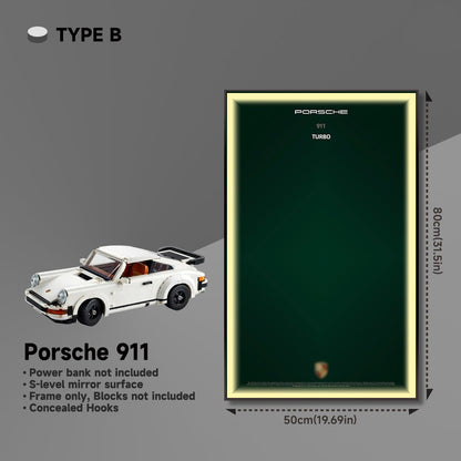 Wall Display Frame for Lego® 10295 Porsche 911 – Classic 911 Turbo Design - brickzonehub