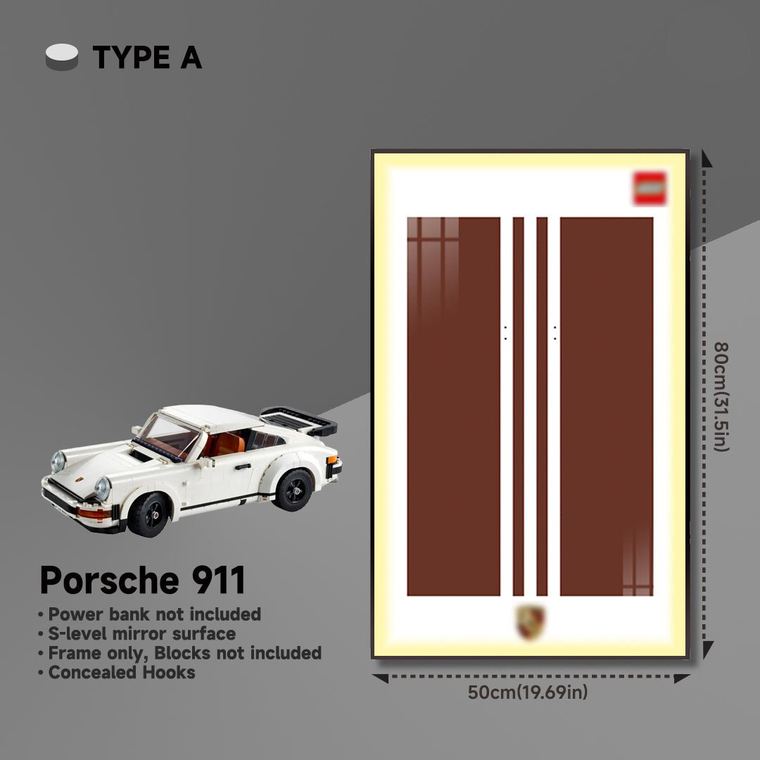 Wall Display Frame for Lego® 10295 Porsche 911 – Classic 911 Turbo Design - brickzonehub