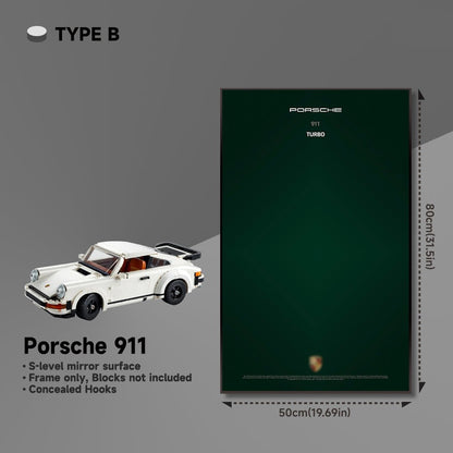 Wall Display Frame for Lego® 10295 Porsche 911 – Classic 911 Turbo Design - brickzonehub