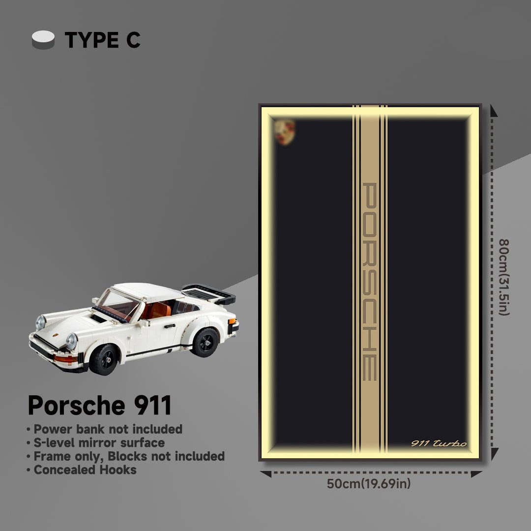 Wall Display Frame for Lego® 10295 Porsche 911 – Classic 911 Turbo Design - brickzonehub