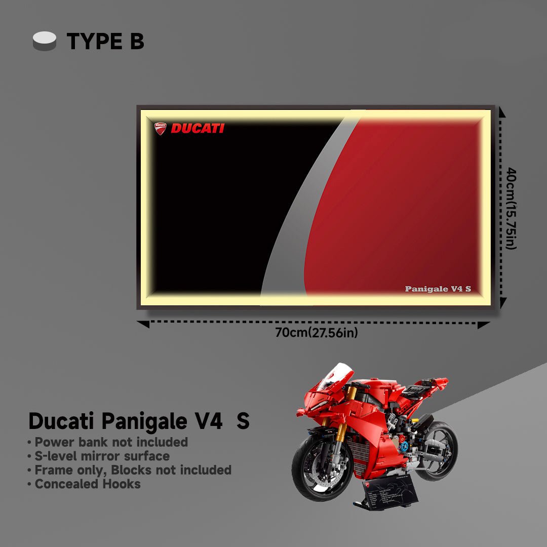 Wall Display Frame for Lego® 42107 Ducati Panigale V4 S - brickzonehub