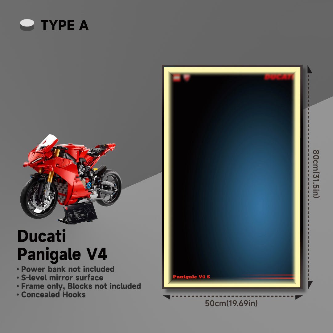 Wall Display Frame for Lego® 42107 Ducati Panigale V4 S - brickzonehub