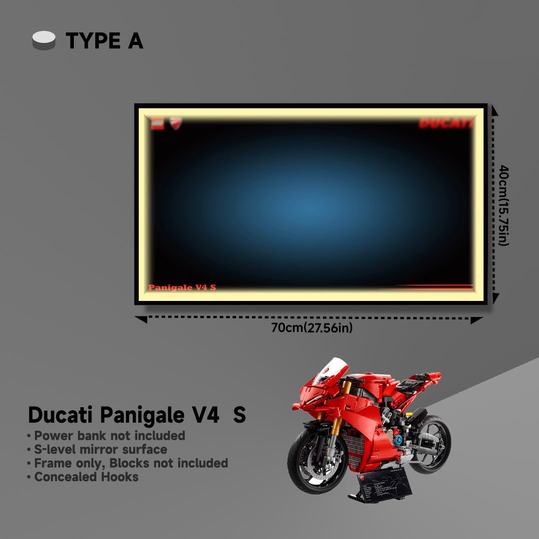 Wall Display Frame for Lego® 42107 Ducati Panigale V4 S - brickzonehub