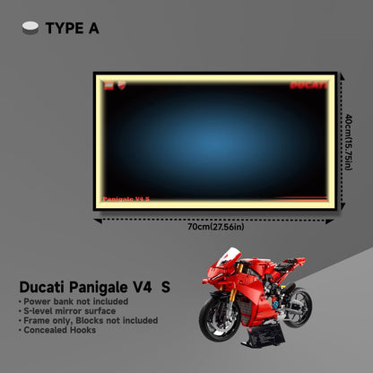 Wall Display Frame for Lego® 42107 Ducati Panigale V4 S - brickzonehub