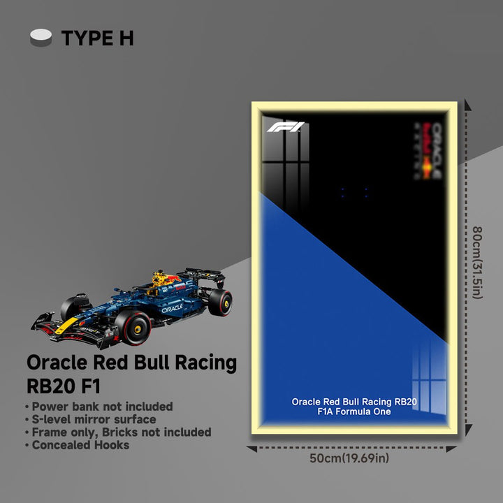 Wall Display Frame for LEGO® 42206 Red Bull RB20 - brickzonehub