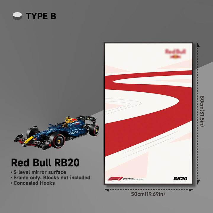 Wall Display Frame for LEGO® 42206 Red Bull RB20 - brickzonehub