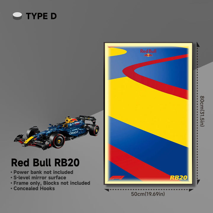 Wall Display Frame for LEGO® 42206 Red Bull RB20 - brickzonehub