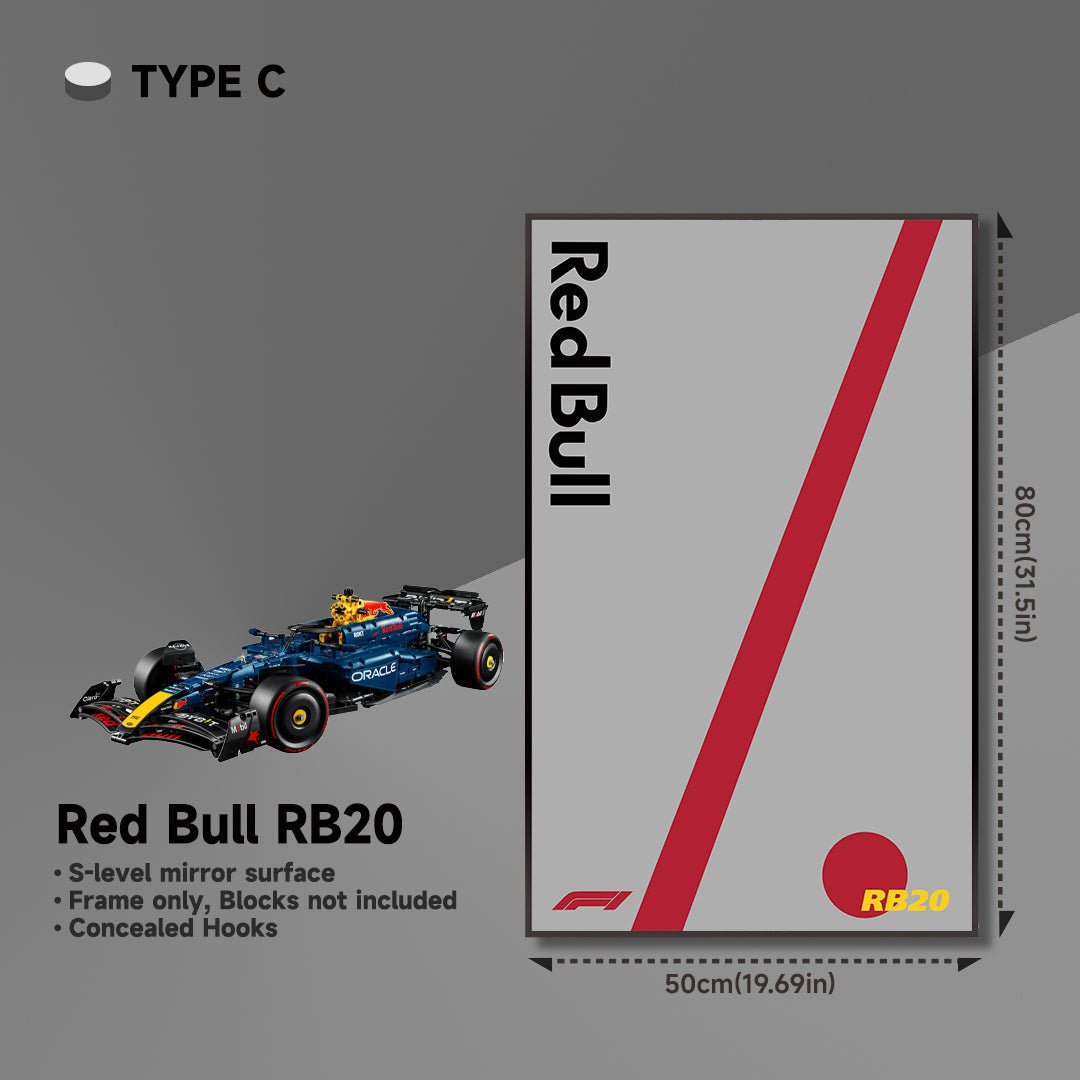 Wall Display Frame for LEGO® 42206 Red Bull RB20 - brickzonehub