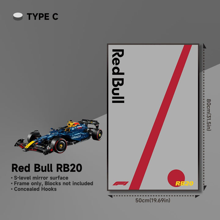 Wall Display Frame for LEGO® 42206 Red Bull RB20 - brickzonehub