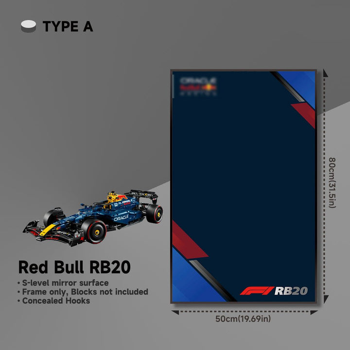 Wall Display Frame for LEGO® 42206 Red Bull RB20 - brickzonehub