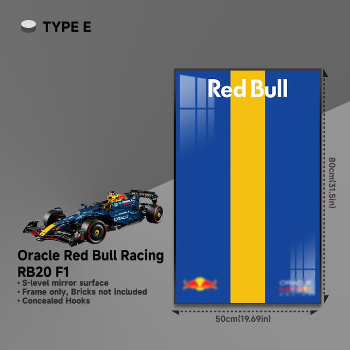 Wall Display Frame for LEGO® 42206 Red Bull RB20 - brickzonehub