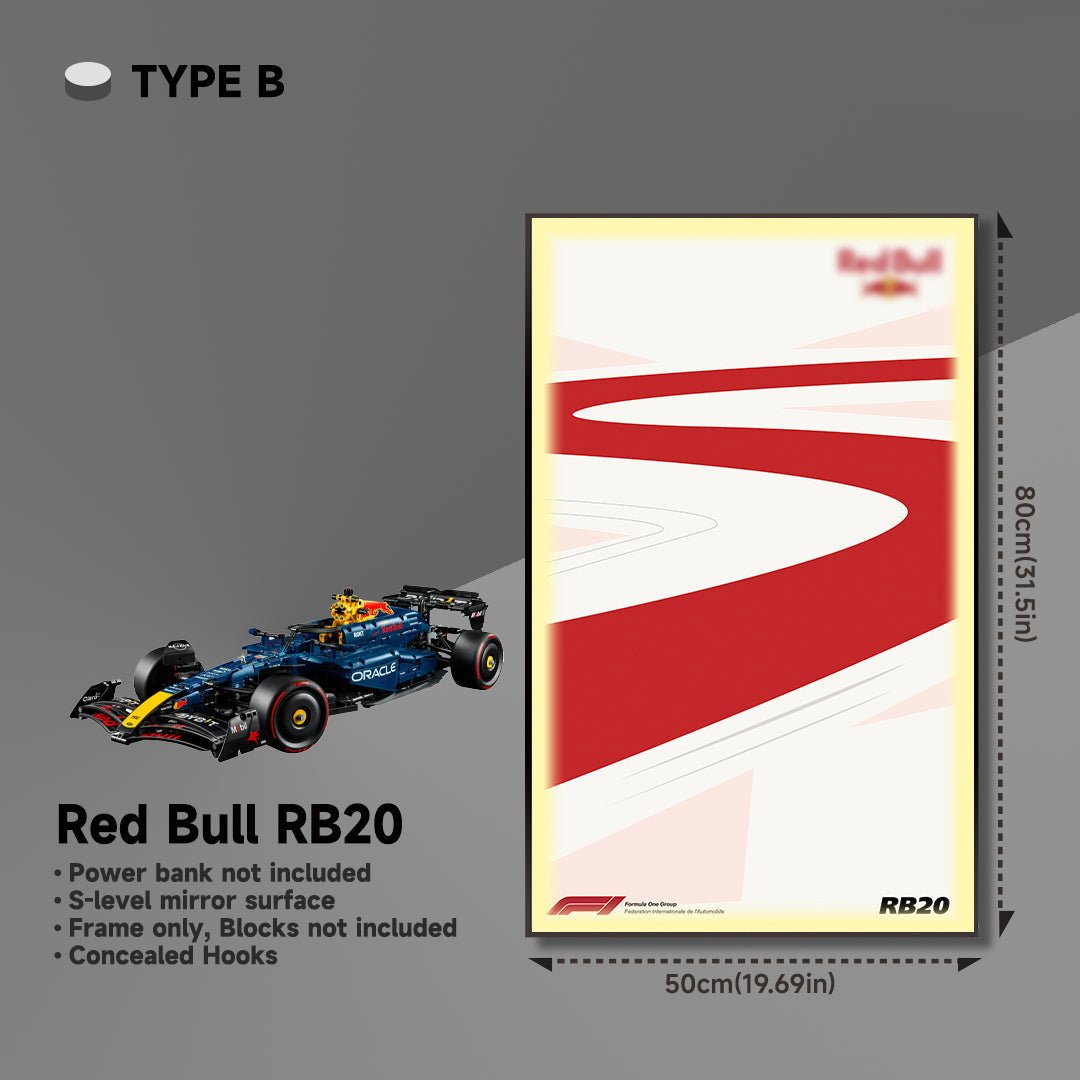 Wall Display Frame for LEGO® 42206 Red Bull RB20 - brickzonehub