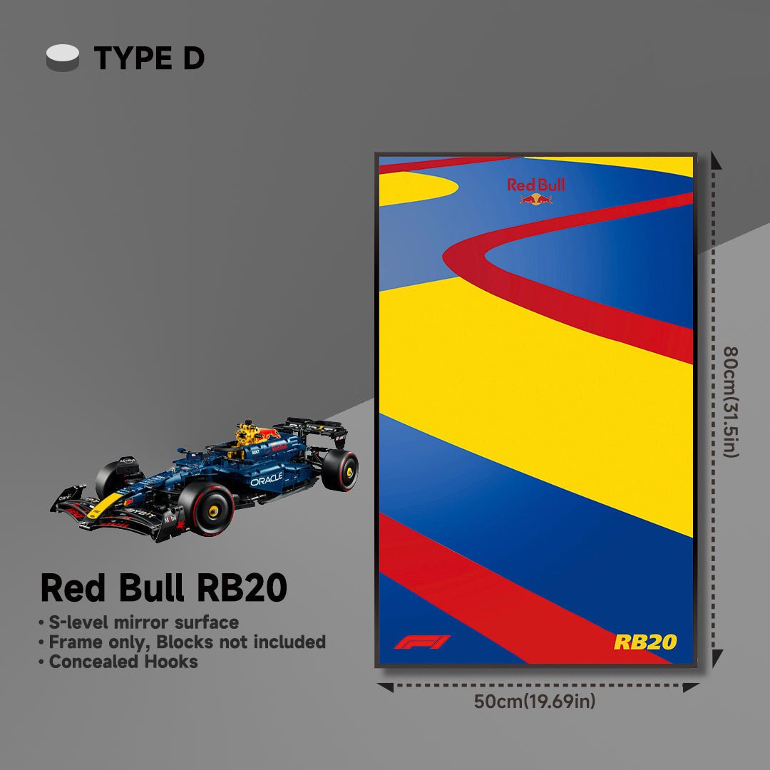 Wall Display Frame for LEGO® 42206 Red Bull RB20 - brickzonehub