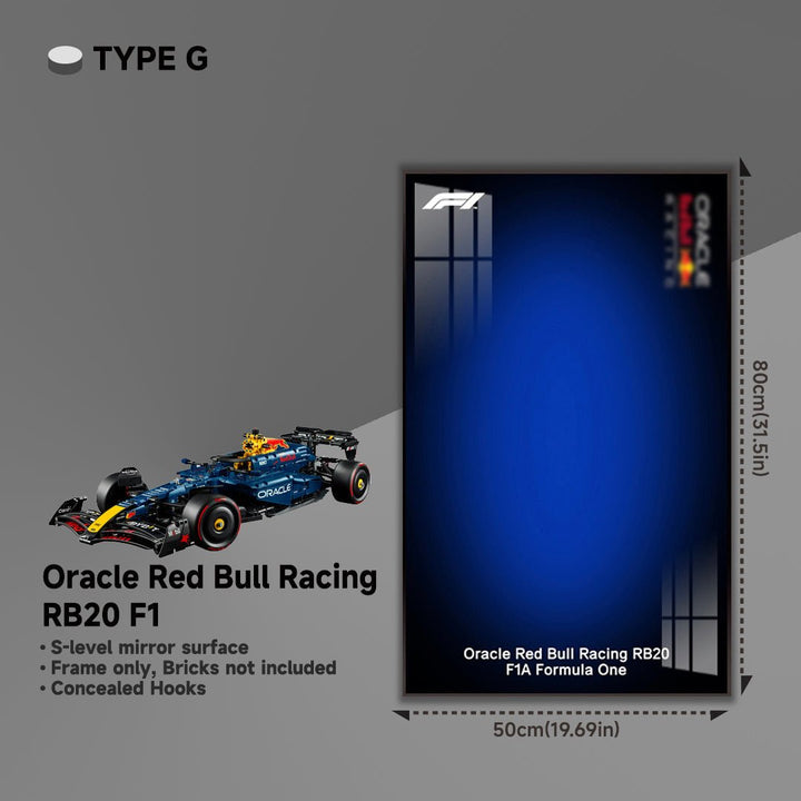 Wall Display Frame for LEGO® 42206 Red Bull RB20 - brickzonehub