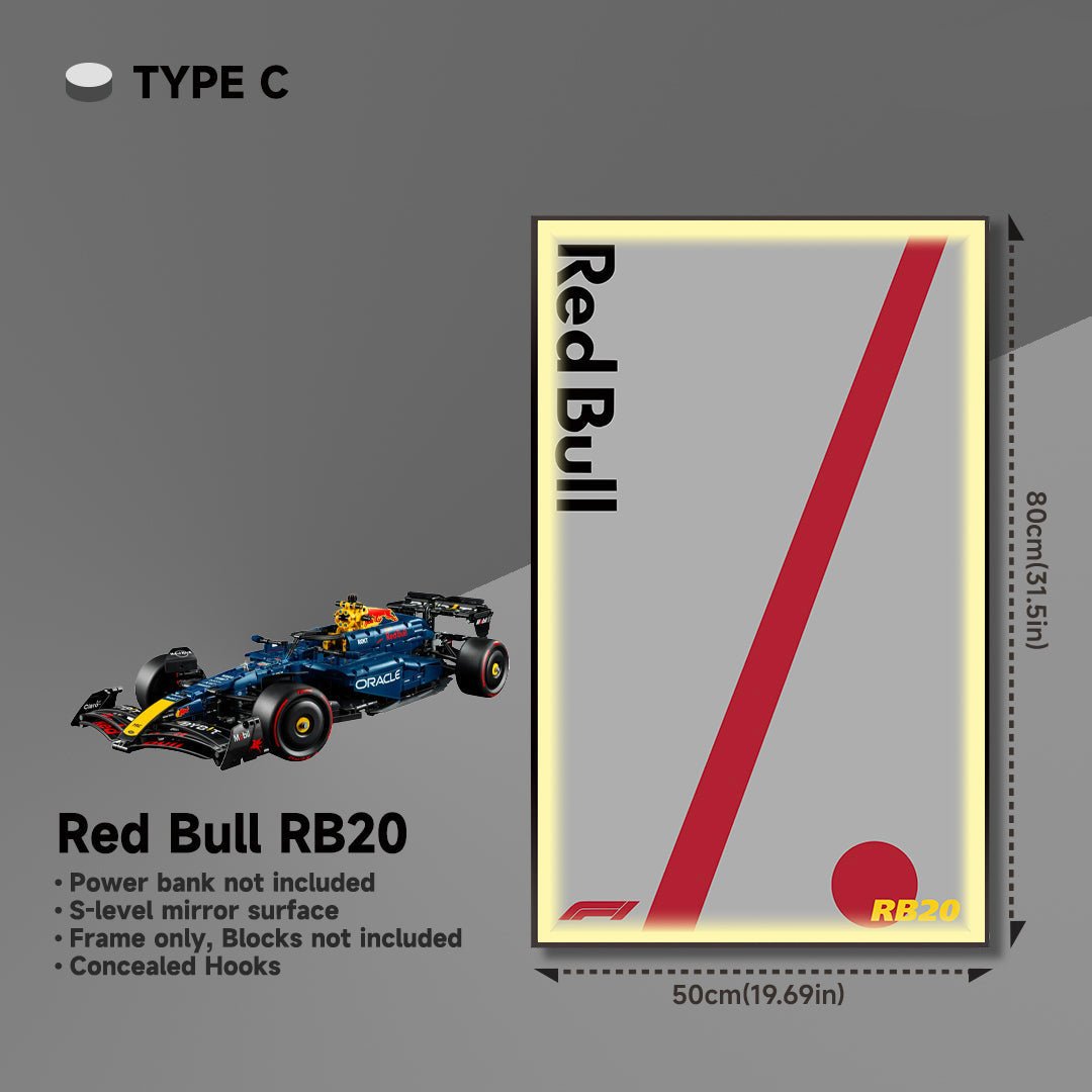 Wall Display Frame for LEGO® 42206 Red Bull RB20 - brickzonehub
