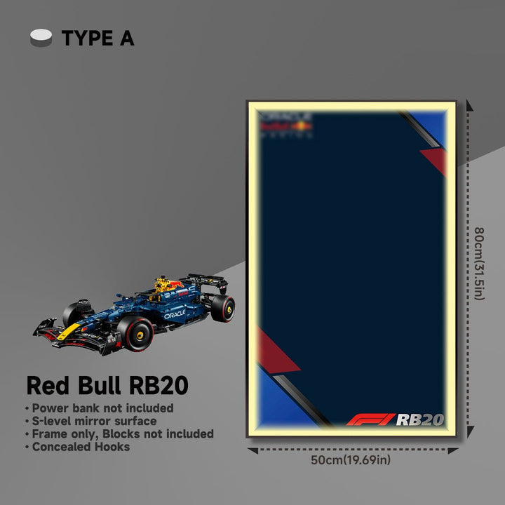 Wall Display Frame for LEGO® 42206 Red Bull RB20 - brickzonehub