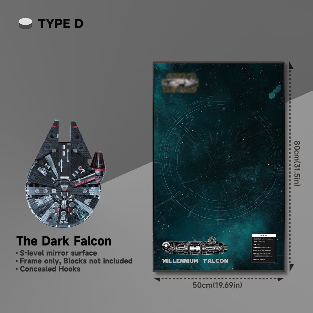 Wall Display Frame for Lego® 75389 Millennium Falcon – Star Wars™ Edition - brickzonehub