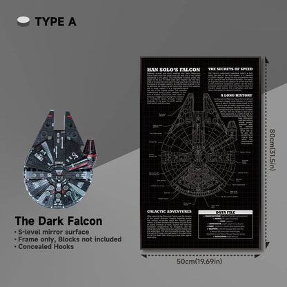 Wall Display Frame for Lego® 75389 Millennium Falcon – Star Wars™ Edition - brickzonehub