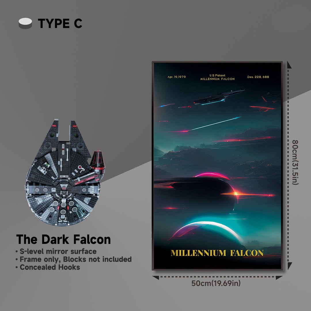 Wall Display Frame for Lego® 75389 Millennium Falcon – Star Wars™ Edition - brickzonehub