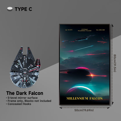 Wall Display Frame for Lego® 75389 Millennium Falcon – Star Wars™ Edition - brickzonehub
