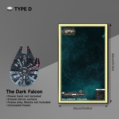 Wall Display Frame for Lego® 75389 Millennium Falcon – Star Wars™ Edition - brickzonehub