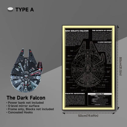 Wall Display Frame for Lego® 75389 Millennium Falcon – Star Wars™ Edition - brickzonehub