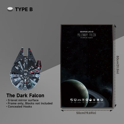 Wall Display Frame for Lego® 75389 Millennium Falcon – Star Wars™ Edition - brickzonehub