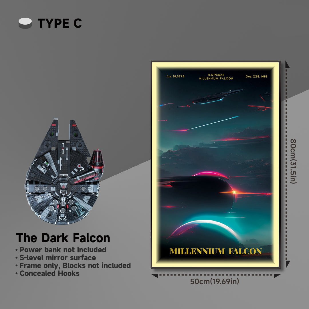Wall Display Frame for Lego® 75389 Millennium Falcon – Star Wars™ Edition - brickzonehub