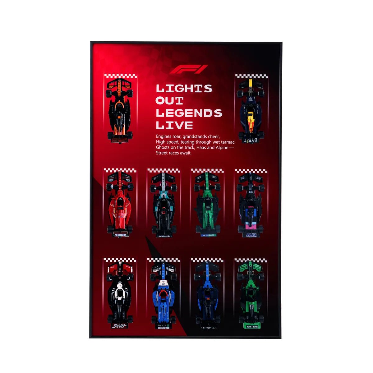 Wall Display Frame for LEGO® Speed Champions F1 Cars - brickzonehub