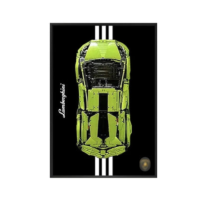 Wall Mount Display Frame Compatible with LEGO® Lamborghini Sian 42115 Style B - brickzonehub