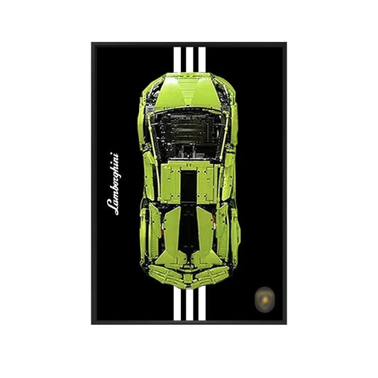 Wall Mount Display Frame Compatible with LEGO® Lamborghini Sian 42115 Style B - brickzonehub