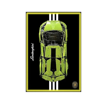 Wall Mount Display Frame Compatible with LEGO® Lamborghini Sian 42115 Style B - brickzonehub