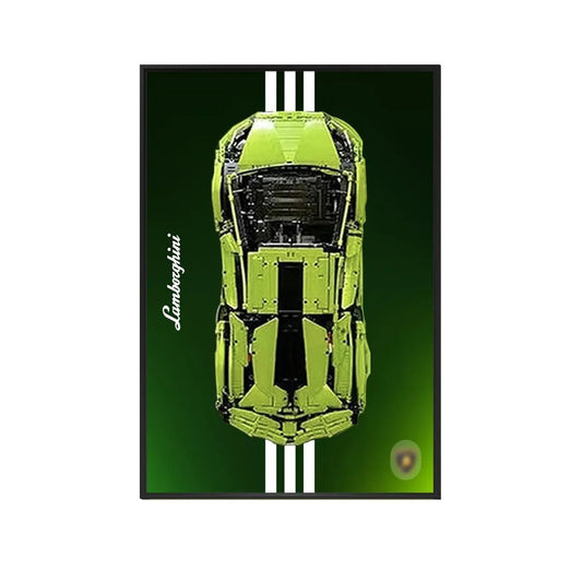 Wall Mount Display Frame Compatible with LEGO® Lamborghini Sian 42115 Style C - brickzonehub